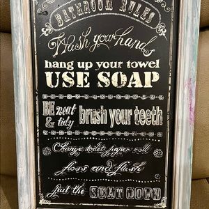 Bathroom Rules Sign - 12” x 18”